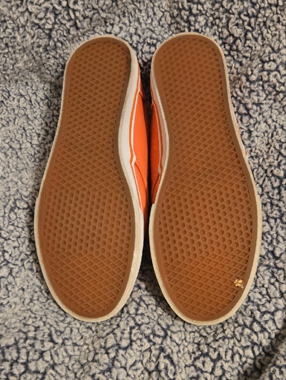 Vans Orange Low-Top Canvas Sneakers with White Laces - Picture 6 of 8